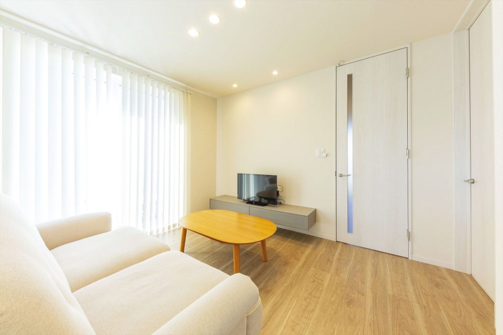 壁付けテレビ台を採用したリビング
