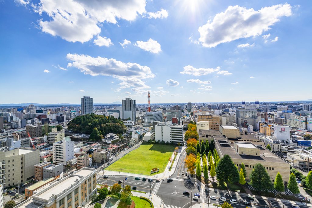 宇都宮市の航空写真